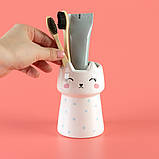 Підставка для зубних щіток та пасти cute cat 250 мл, фото 4