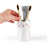 Комплект №22 cute cat: диспенсер для рідкого мила, мильниця, підставка для зубних щіток, фото 9