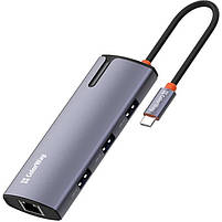 USB-хаб ColorWay USB-C 6-в-1 Type C PD 100W/USB3.0х3/USB2.0/RJ45 (CW-HUB03), фото 5