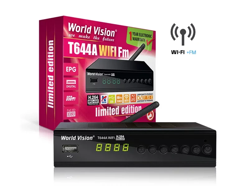 Т2 приймач World Vision T644A WiFi FM