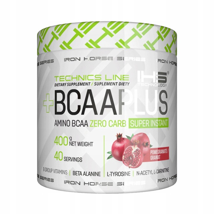 BCAA PLUS Амінокислоти з розгалуженим ланцюгом + бета-аланін IHS Iron Horse 400 г Гранат