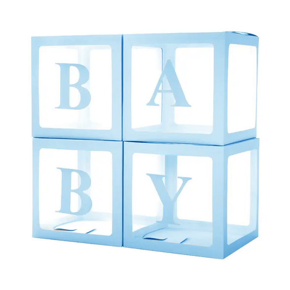 Набір коробок для повітряних куль Baby макарунс блакитний 30х30х30см