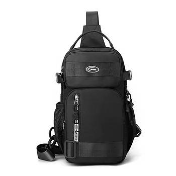 Чоловіча сумка тканинна через плече 32*17 см на блискавці з кишенею в різних варіантах Kay