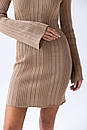 Коротке плаття в рубчик по фігурі з розкльошеними рукавами (р. 42-46) 4py5844, фото 10