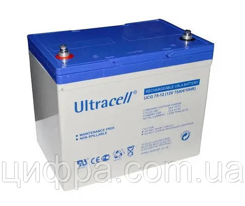 Акумуляторна батарея гелева Ultracell UCG75-12 (12V 75 Ah)