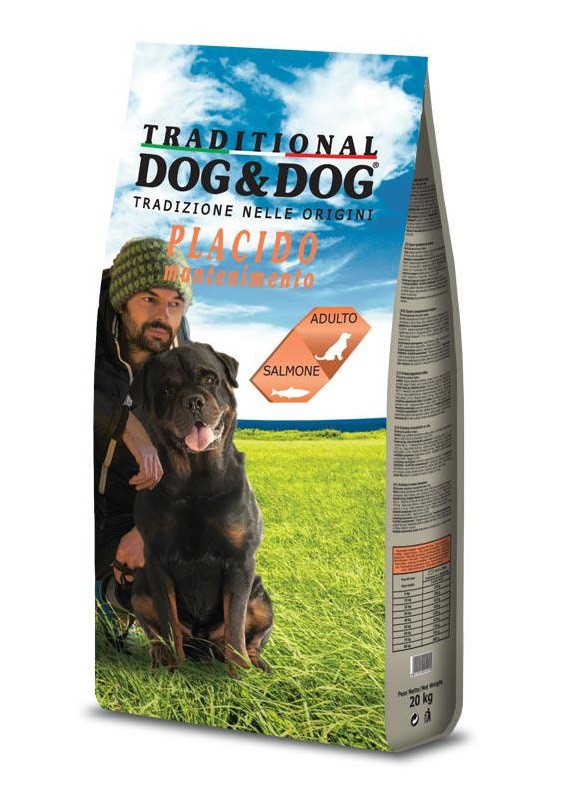 Повноцінний сухий корм для собак Геда Gheda Dog&Dog Traditional Placido Mantenimento корм собак з лососем, 20 кг