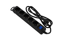 Мережевий фільтр подовжувач 2E U05ES15M1.5BK 5 розеток 1,5 black N