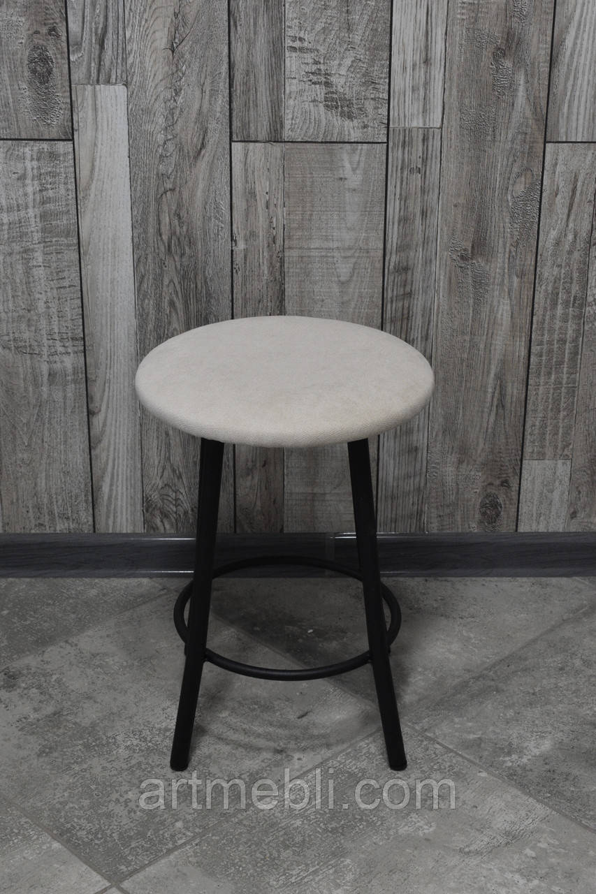 Табурет "Муза", стілець кухонний, стілець для кухні, металевий табурет із м'яким сидінням, фото 1