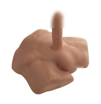 Напівторс із фалоїмітатором на присоску SilexD Apollo S Male Torso Caramel