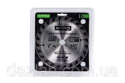 Диск пильний по дереву 160х20х24Т APRO 830111