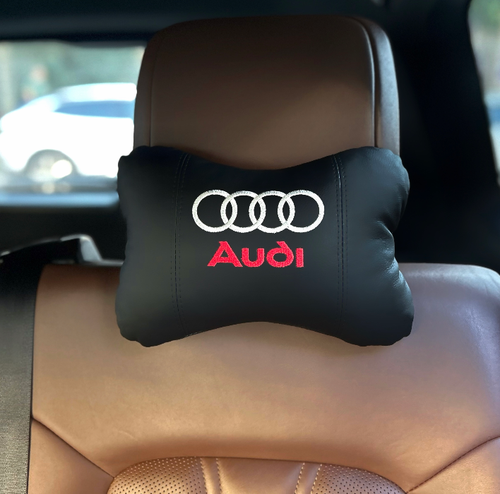 Подушка на підголівник з вишивкою марки Audi