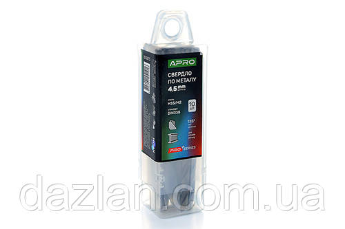 Свердло для металу HSS/M2 (6542) Ø 4,5 мм (тубус, раз 10 шт.) PRO PRO 830675