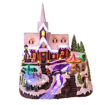 Статуетка музична новорічна «Різдвяне містечко» Brandani