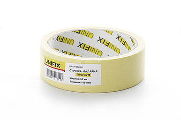 Стрічка клейка малярська MR-7030261P преміум 30 мм*20 м UNIFIX MR-7030261P