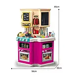 Дитяча кухня з водою та парою 922-165, висота 80 см, 77 елементів, звуки, мелодії, підсвітка, фото 4