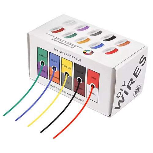 Дроти в силіконовому обплетенні 5 бухт х 5 м, 1жила 18AWG 5цв, фото 1