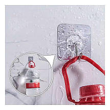 Гачки металеві на синтетичній основі CLEAR #1001 самоклеючі на липучках 4 шт 6х6 см, фото 5