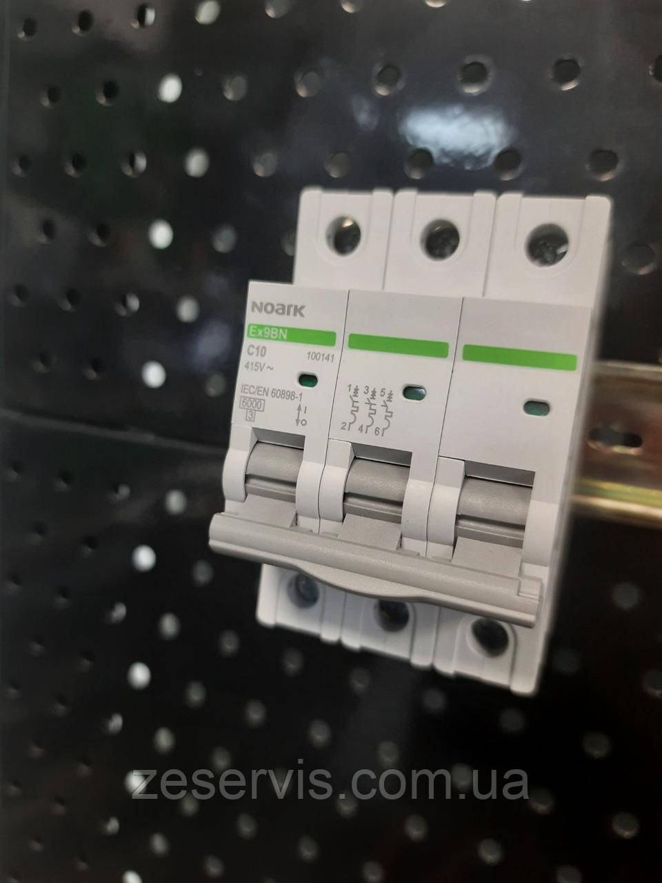 Модульний автоматичний вимикач Ex9BN 6kA хар-ка C 10A 3P, NOARK, фото 1