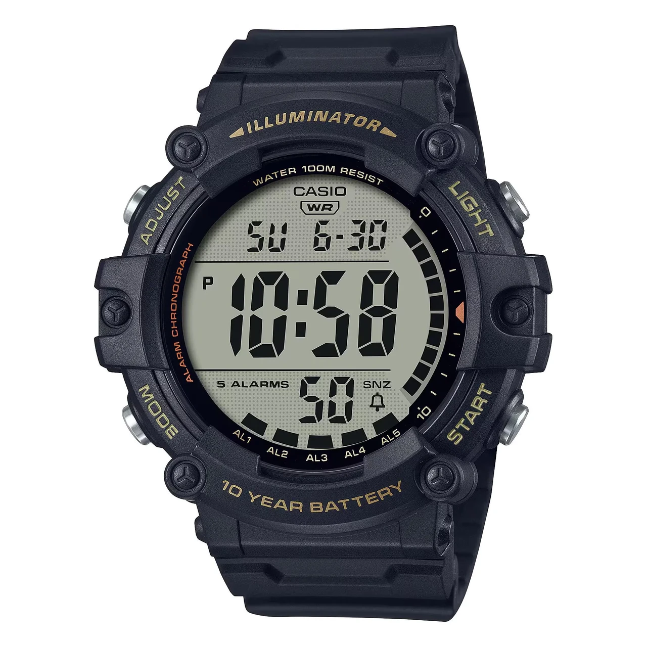Чоловічий водонепроникний електронний годинник Casio AE-1500WHX-1A