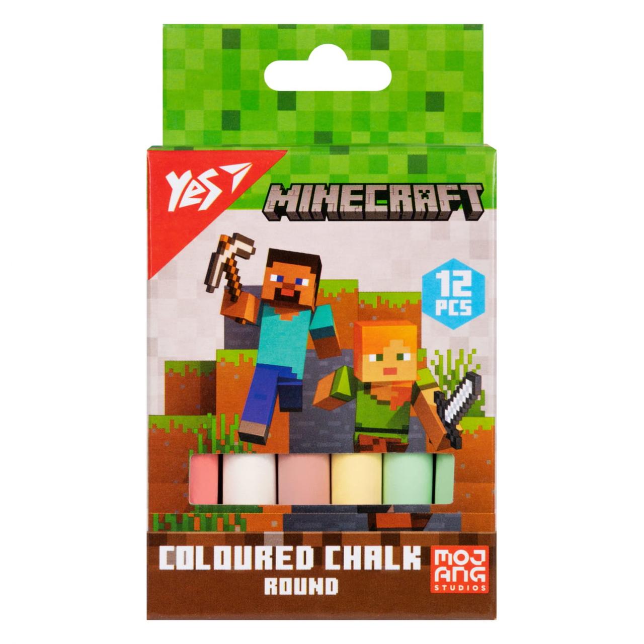 Крейда кольорові 12 шт Yes Minecraft 400514