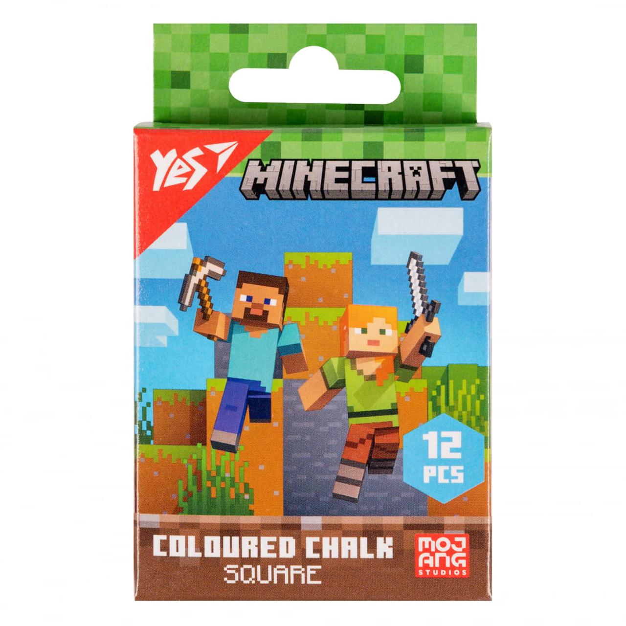 Крейда кольорові 12 шт Yes Minecraft 400483