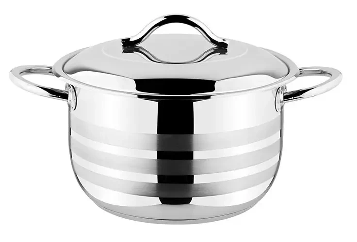 Каструля з нержавійки OMS 3.3 літри 20 см з кришкою 2005-20, фото 1