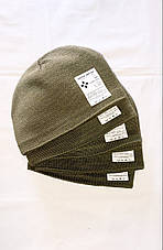 Шапка в'язана ЗСУ статутна з флісом. Олива (30% вовна, 70 акрил), фото 5