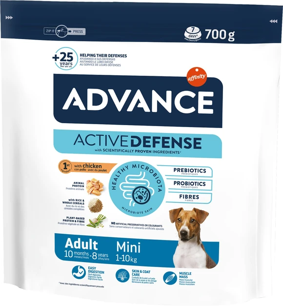 Сухий корм ADVANCE Mini Adult 700 г для дорослих собак маленьких порід, фото 1