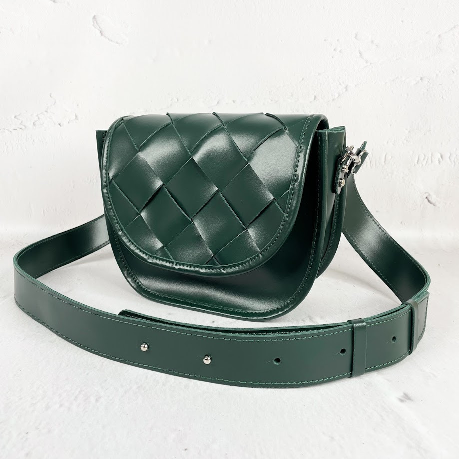 Сумка жіноча "Енігма" натуральна шкіра, зелена матова, фото 1
