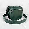Сумка жіноча "Енігма" натуральна шкіра, зелена матова, фото 3