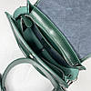 Сумка жіноча "Енігма" натуральна шкіра, зелена матова, фото 4
