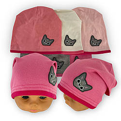 ОПТ Шапка трикотажна для дівчаток, р. 44-46 (5 шт./набір)