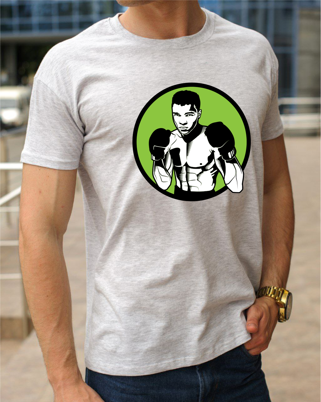 Чоловічий одяг з боксерами, футболка Мухаммед Алі, футболка з тематикою боксу розмір S, фото 1