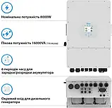 Гібридний інвертор Deye SUN-8K 8 кВт (SUN-8K-SG01LP1-EU), фото 4
