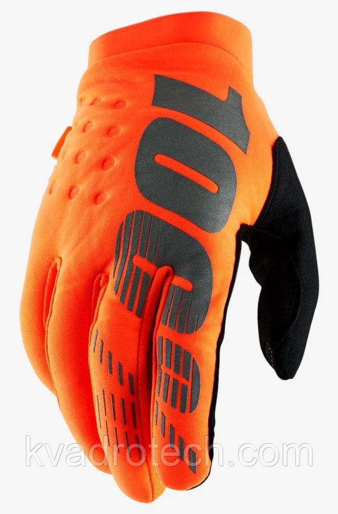 Зимові перчатки 100% BRISKER Glove [Fluo Orange], фото 1