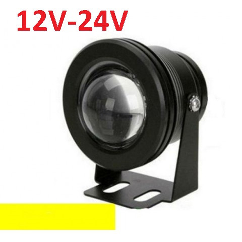 Світлодіодний круглий лінзований прожектор 10W 12-24V жовтий IP65 Код.59305