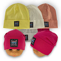 ОПТ Шапка трикотажна для дівчинки, р. 44-46 (5 шт./набір)