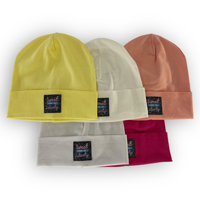 Шапка трикотажная для девочки с отворотом детская Шапка трикотажная для девочки с отворотом детская