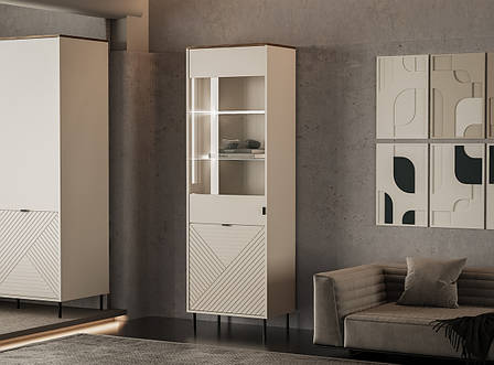 Вітрина низька EVO EO6 Accord, колір кашемір/дуб кастелло, фото 1