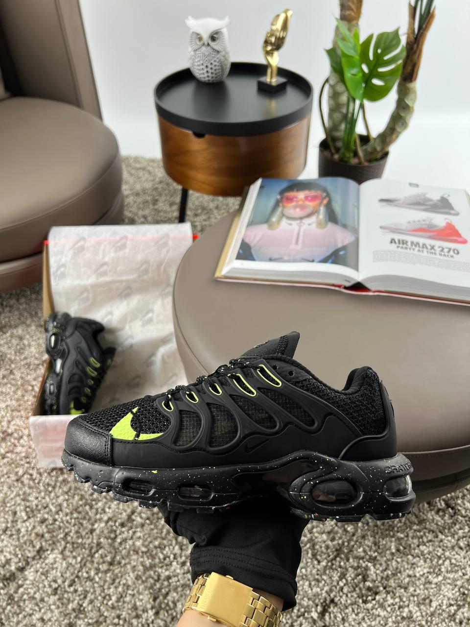 Чоловічі текстильні кросівки Nike Air Max Terrascape Plus Black Lime, кеди Найк текстиль чорні Чоловіче взуття
