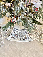 Спідниця килимок під ялинку Новорічна гобелен 90 см.