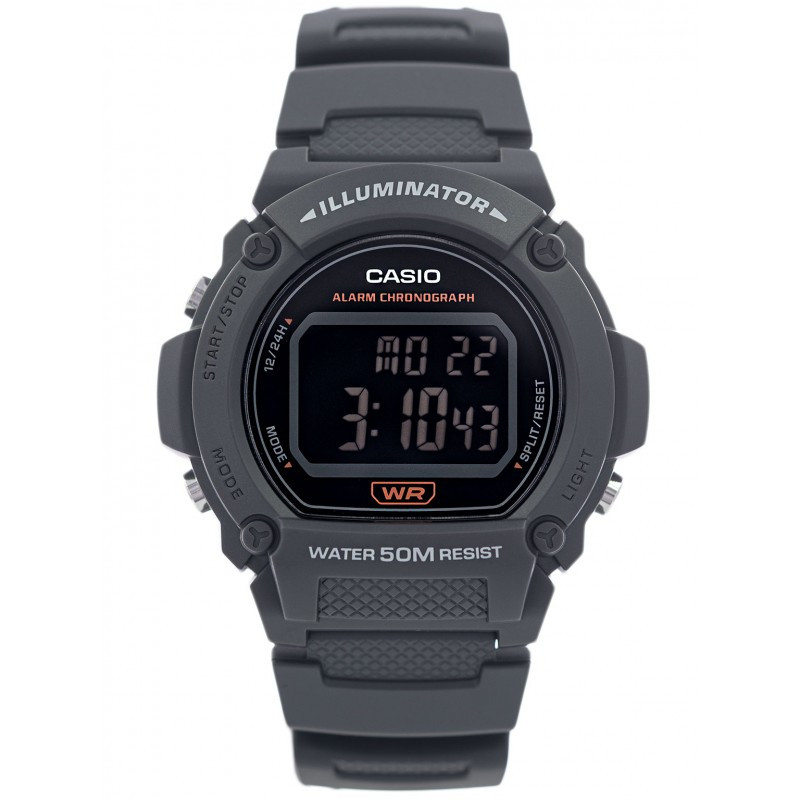 Чоловічий водонепроникний електронний годинник Casio W-219H-8B