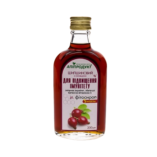 Фітосироп для імунітету шипшиновий з ехінацеєю Апіпродукт 200 мл