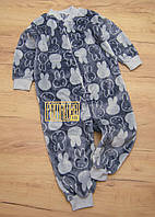 110 (32) 3-4 роки махровий теплий дитячий спальний чоловічок суцільна піжама сліп комбінезон для сну 8148 СР