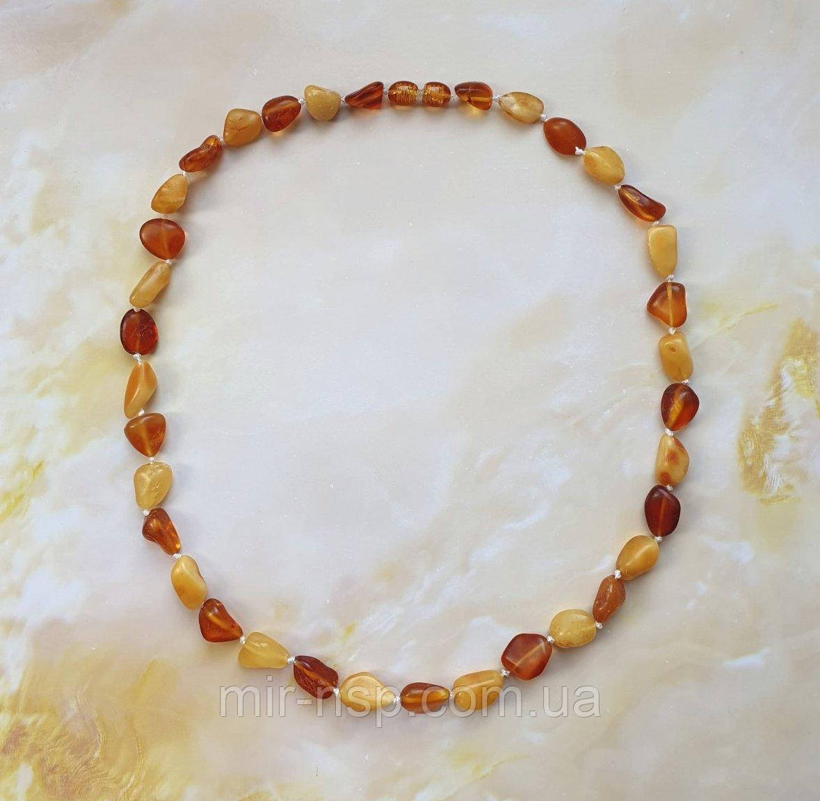 Намисто 100% натуральний бурштин (не прес, не плавка) вага 16г довжина 51 см, фото 1