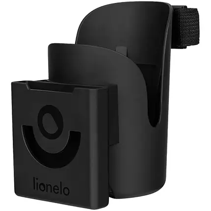 Тримач для телефону та підсклянник на коляску Lionelo Ove Black Carbon Чорний, фото 1