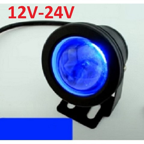 Світлодіодний круглий лінзований прожектор 10W 12-24V синій IP65 Код.59306