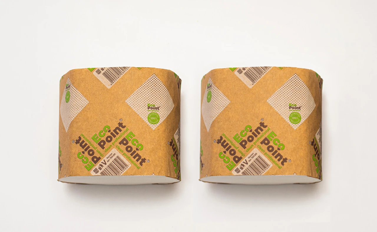 Туалетний папір листовий EcoPoint, 2 шари, V укладка, 300 шт