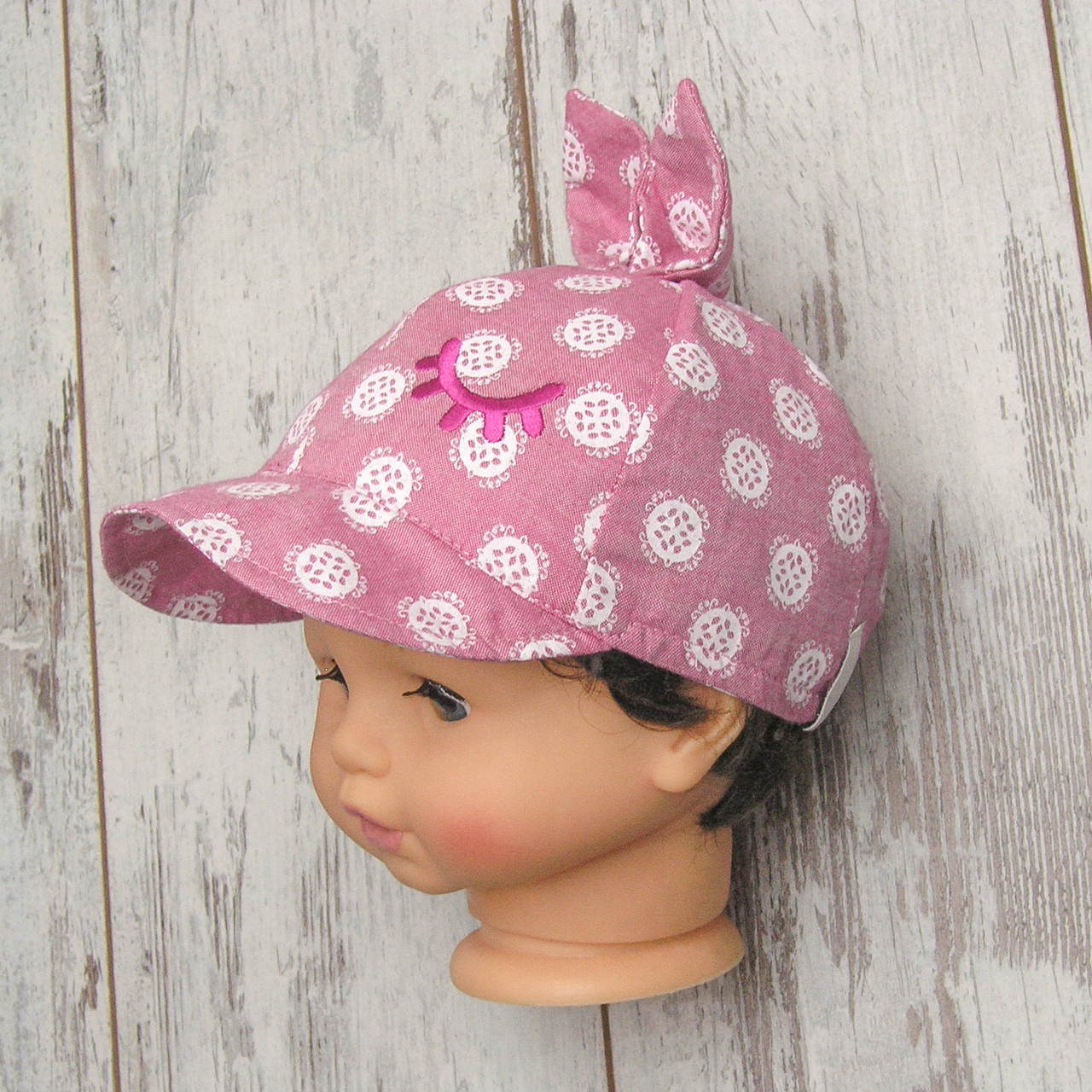 48 1-2 роки стильна зі 100% бавовни натуральна котонова літня кепка для дівчинки 4072 РЗВ