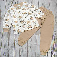 104 2-3 роки тепла байкова зимова піжама з начосом на флісі з футера дитяча демісезонна осіння 4932 БЖВ